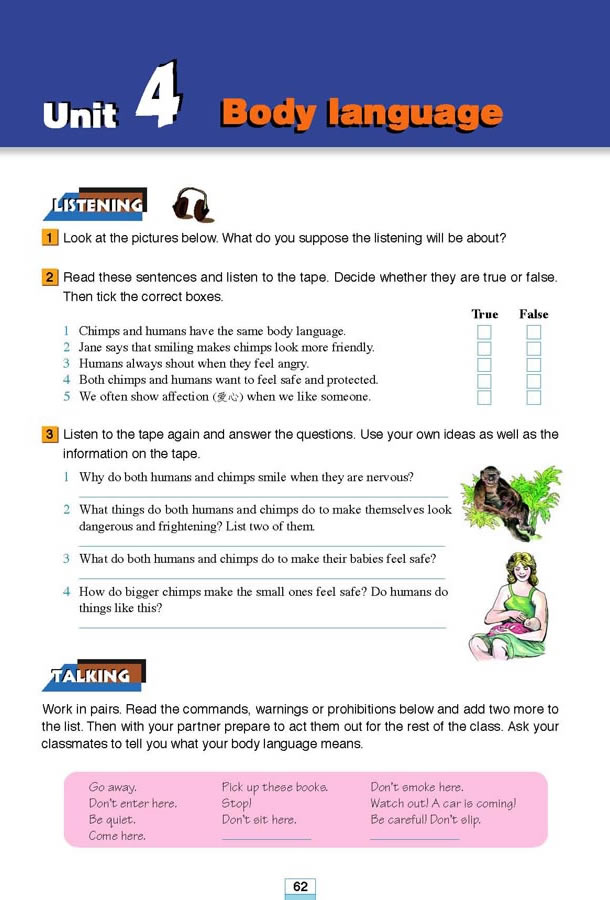 Unit 4��Body language_91